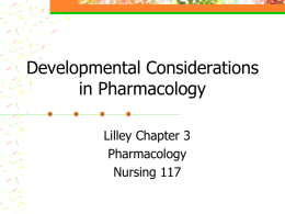 Developmental Considerations in Pharmacology