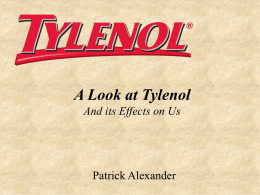 A Look at Tylenol And its Effects on Us
