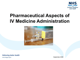Pharmaceutical Aspects of IV Drugs