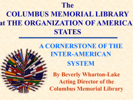 The COLUMBUS MEMORIAL LIBRARY at THE ORGANIZATION OF