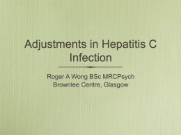 Adjustments in Hepatitis C Infection