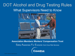DOT Alcohol and Drug Testing Rules