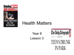 Year 8 Health Matters - Wiltshire Healthy Schools