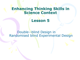 Enhancing Thinking Skills in Science Context Enhancing Lesson 5
