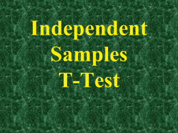 PPT Lecture Notes (Independent Samples T Test)