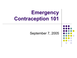 Emergency Contraception 101