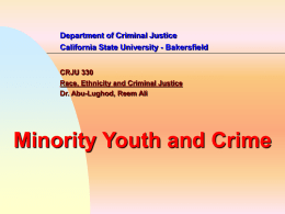 Minority Youth and Crime - California State University, Bakersfield