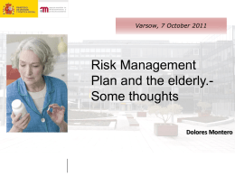 Risk Management Plan and the elderly Dolores Montero iPhVWP