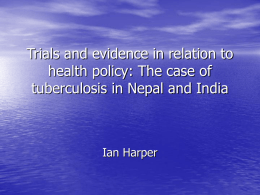 Trials and evidence in relation to health policy: The