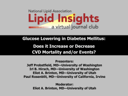 Glucose Lowering in Diabetes Mellitus