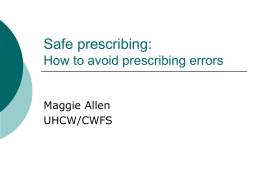 How to Avoid prescribing Errors