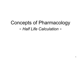 Concepts of Pharmacology - Half Life Calculation -