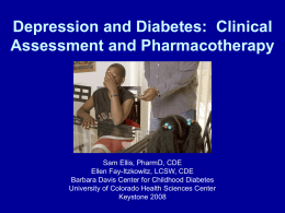 Depression and Diabetes - University of Colorado Denver