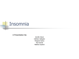 Insomnia & Treatment Modalities