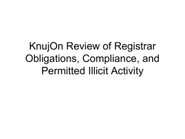 KnujOn Review of Registrar Obligations, Compliance, and