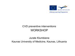 CVD preventive interventions Jūratė Klumbienė