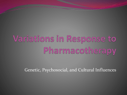 Variations in response to drug therapy