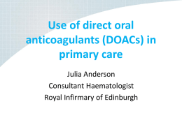 Use of direct oral anticoagulants