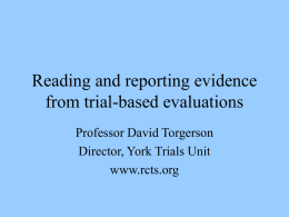 Reading and reporting evidence from trial-based