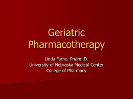 Geriatric Pharmacotherapy