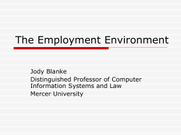 The Employment Environment