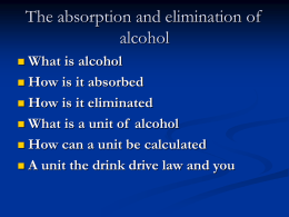 The absorption and elimination of alcohol