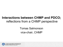 Interactions between CHMP and PDCO