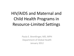 HIV Interventions in MCH Programsm