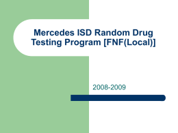 Mercedes ISD Random Drug Testing Program