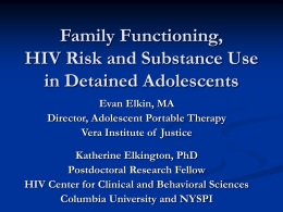Family functioning, HIV risk and substance use in detained