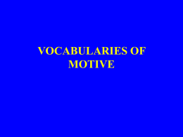 VOCABULARIES OF MOTIVE