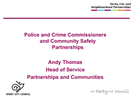 Police and Crime Commissioners and Community Safety