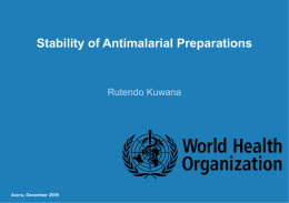 Stability of Antimalarial Preparations