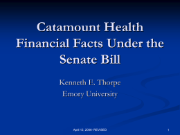 Catamount Health Financial Facts Under the Senate Bill