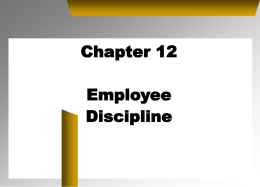 Chp12- Employee Discipline