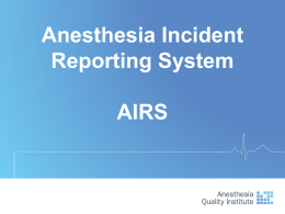 AIRS - Anesthesia Quality Institute