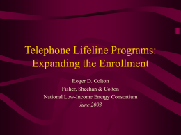 Telephone Lifeline Enrollment