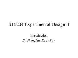 ST5204 Experimental Design II