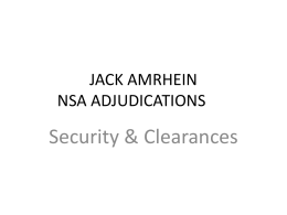 JACK AMRHEIN NSA ADJUDICATIONS