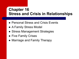 Chapter 16 Stress and crisis in relationships