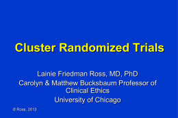 Cluster Randomized Trials