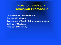 ProtocolwritingUG(1431). - King Saud University Medical Student