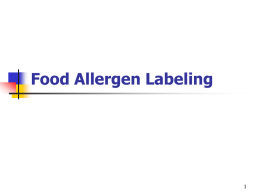 Food Allergen Labeling
