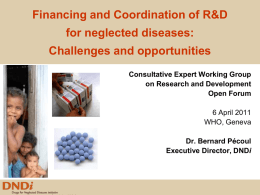 Financing and coordination of R&D for