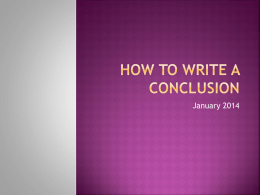 How to Write a Conclusion 2014