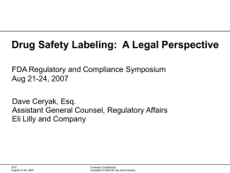 Drug Safety Labeling: A Legal Perspective