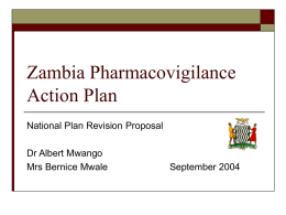 Zambia Pharmacovigilance Action Plan