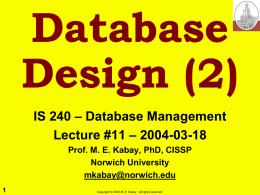Database Design (2)