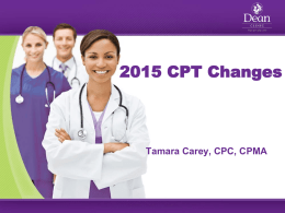 2015 CPT Changes - Madison Area Chapter of AAPC