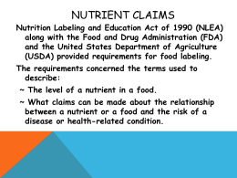 Nutrient Claims - Dublin City Schools